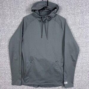 Barbell Apparel Hoodie Men Medium Gray Pullover Zip Pockets Athletic Workout Gym